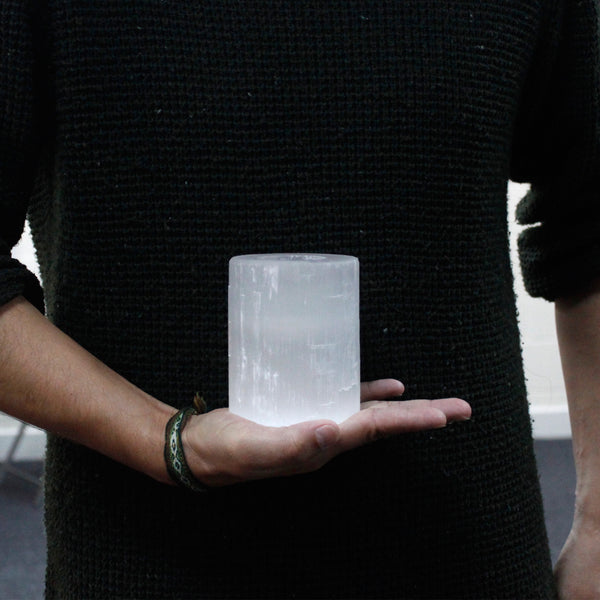 Szelenit Henger Mécsestartó - 10 cm-2