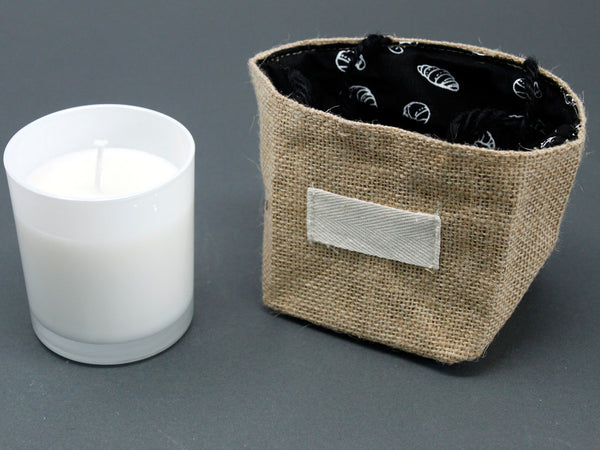 Juta Kosarak Pamutvászon Belsővel-Közepes Fekete-1