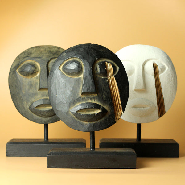 Timor Tribal Dekoratív Maszk - Antik 27x20cm-5