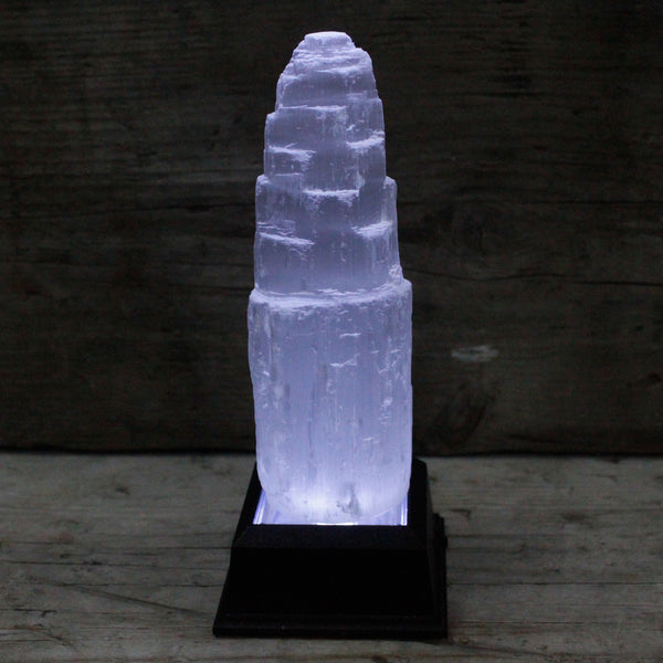Természetes Szelenit Torony - 15 cm-2