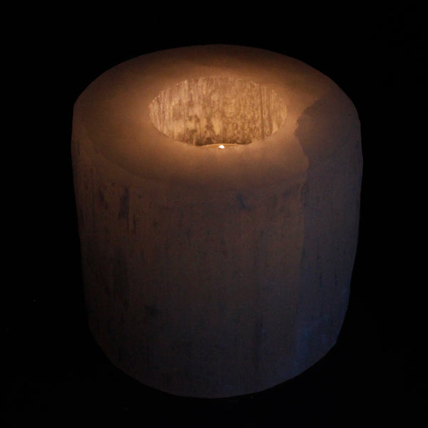 Szelenit Henger Mécsestartó - 8 cm-2