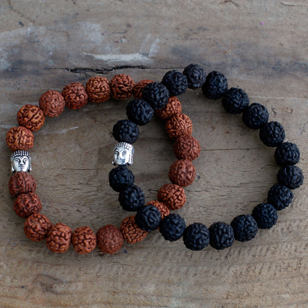 Rudraksha Mala Karkötő - Sötét-1