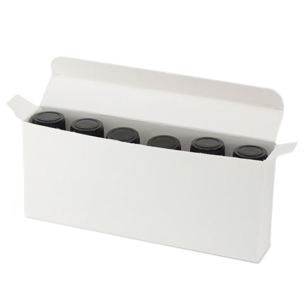 Dobozka 6 darab 10ml Illóolaj Flakonhoz - Fehér-1