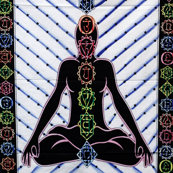 Kézi Festésű Pamut Falidísz - Chakra Buddha-1