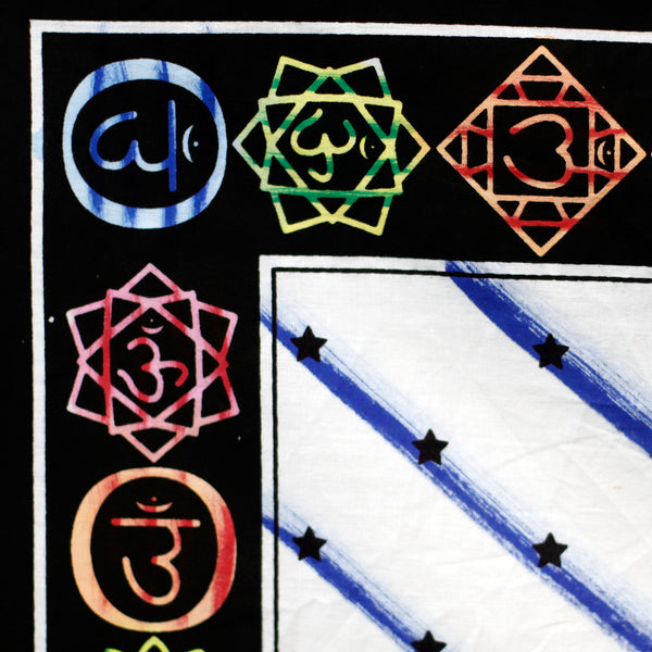 Kézi Festésű Pamut Falidísz - Chakra Buddha-2