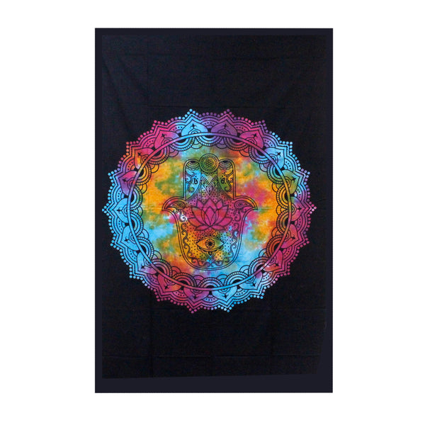 EgyesPamut Ágytakaró / Falidísz - Fekete Hamsa-0