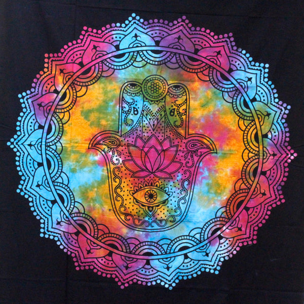 EgyesPamut Ágytakaró / Falidísz - Fekete Hamsa-1