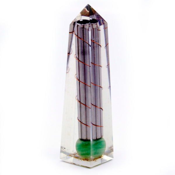 Orgonit Obeliszk - Erő Pont Zöld Aventurín - 110x30 mm-0