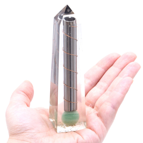 Orgonit Obeliszk - Erő Pont Zöld Aventurín - 110x30 mm-1