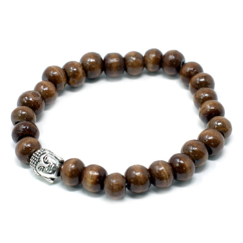 Barna Fa Gyöngy Buddha Karkötő-0