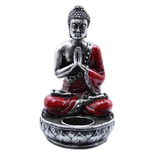 Buddha Gyertyatartó - Piros - Közepes-1