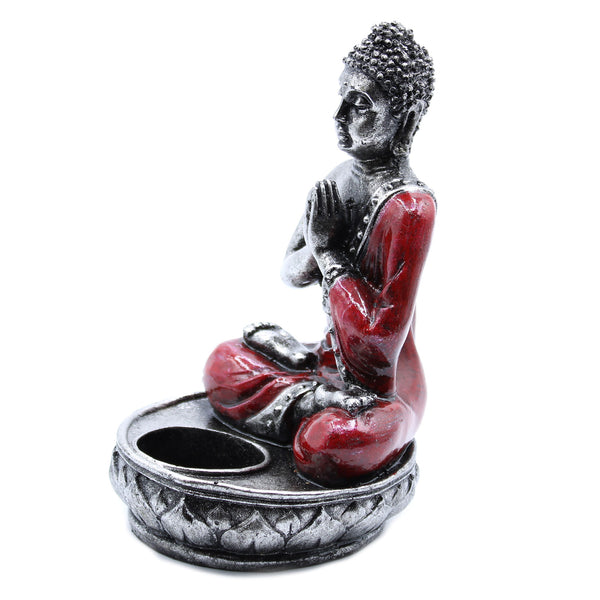 Buddha Gyertyatartó - Piros - Közepes-2
