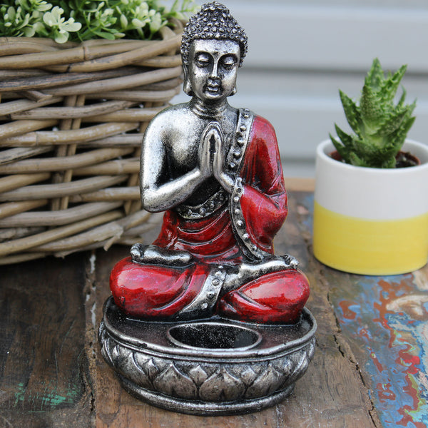 Buddha Gyertyatartó - Piros - Közepes-5