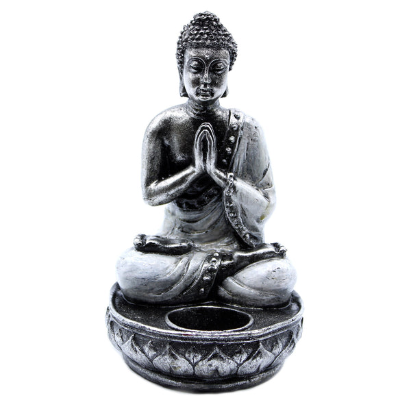 Buddha Gyertyatartó - Fehér - Közepes-1