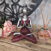 Yoga Lady Szobrocska -Ezüst & Bordó 24cm-1