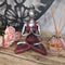 Yoga Lady Szobrocska -  Ezüst & Bordó 24cm-1