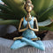 Yoga Lady Szobrocska -  Bronz & Türkiz 24cm-1