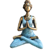 Yoga Lady Szobrocska -  Bronz & Türkiz 24cm-0