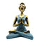 Yoga Lady Szobrocska -  Bronz & Türkiz 24cm-2