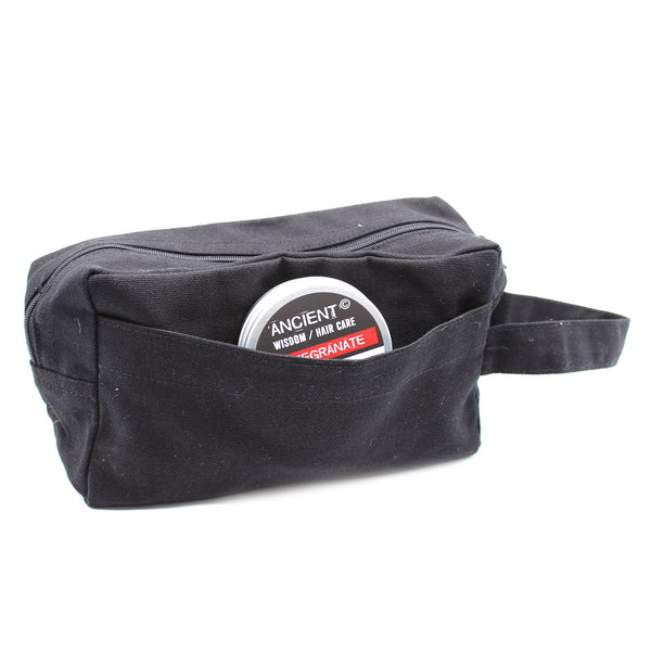 Fekete Pamutvászon Toalett Táska 10 oz - Klasszikus-2
