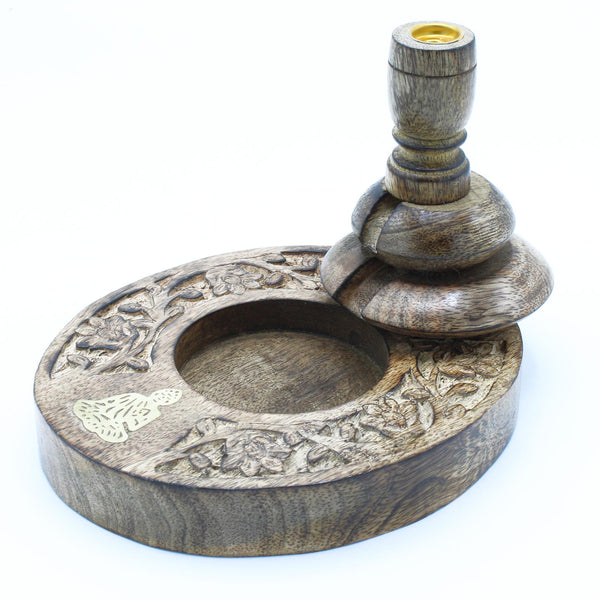 Közepes Mangófa "Folyékony Füst" Füstölőállvány - Brass Buddha-0