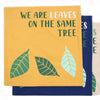 Pamut Párnahuzat Felirattal - We are Leaves - Sárga, Kék és Natúr-0