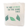 Pamutvászon Táska Felirattal - We are Leaves - Sárga, Kék és Natúr-0