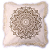 Lótusz Mandala Párnahuzat - 45x45cm - bronz-1