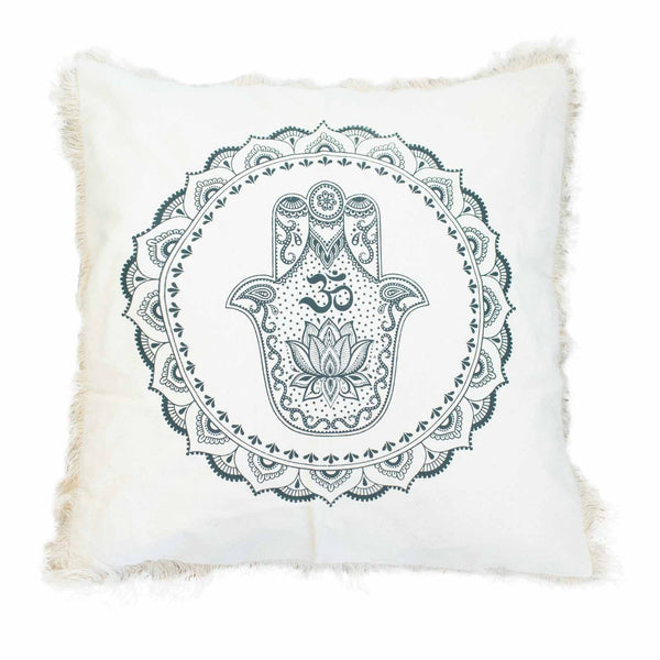 Hamsa Mandala Párnahuzat - 60x60cm - zöld-1
