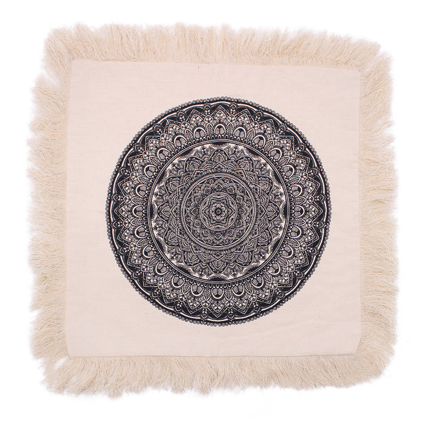 Hagyományos Mandala Párnahuzat - 60x60cm - fekete-0
