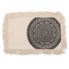 Hagyományos Mandala Párnahuzat - 30x50cm - fekete-0