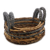 Banánlevél és Szürke Raffia Kosár- 2-es szett-3