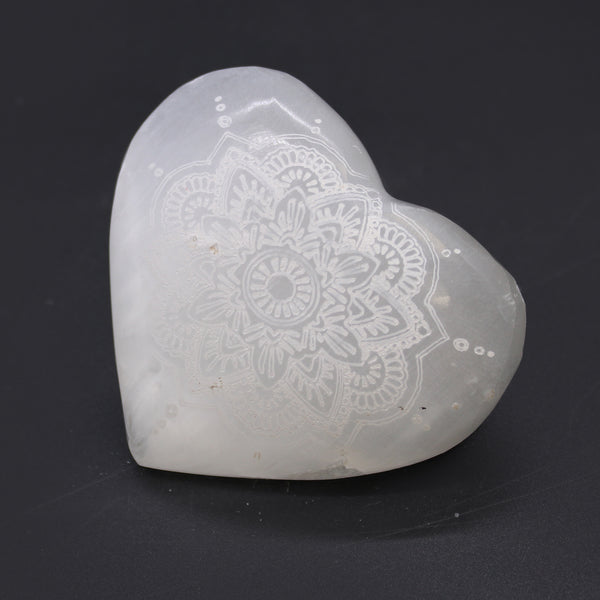 Szelenit Szív - 7-8cm - Mandala-2