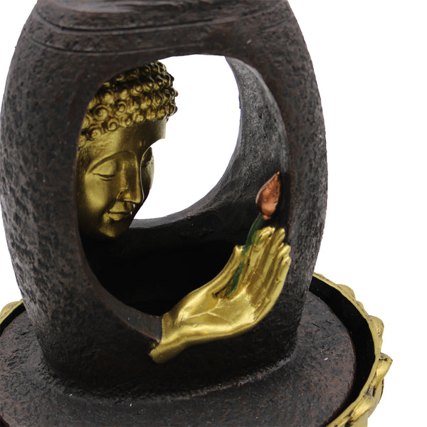 Szoba Szökőkút - 30cm - Arany Buddha és Vitarka Mudra-2