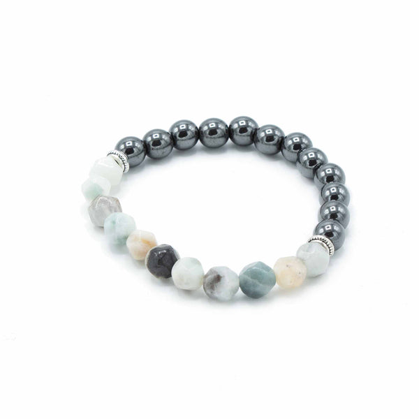 Fazettás Drágakő Karkötő - Mágnes / Hegyi Jade-1