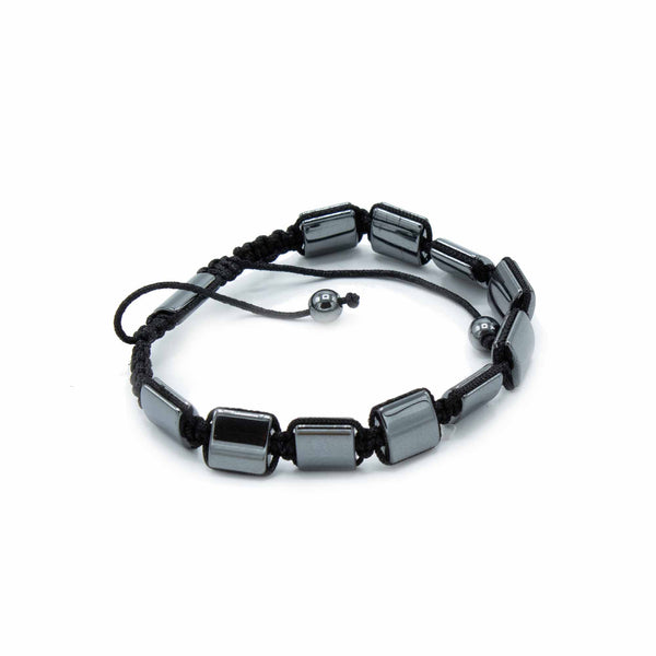 Mágneses Hematit Shamballa Karkötő -Dupla Négyzetek-1