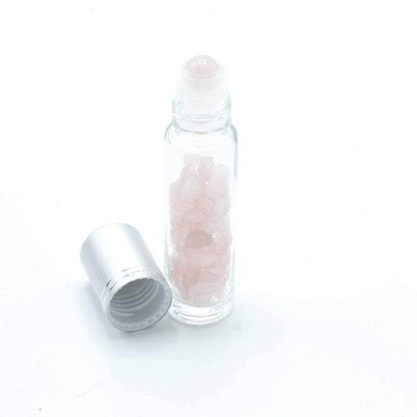 Roll-On Üvegcse 5ml - Rózsakvarc- Ezüst Színű Kupak-0