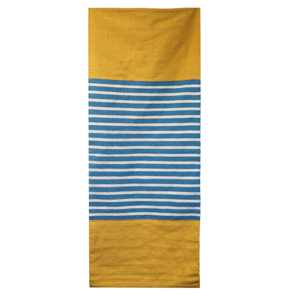 Indiai Pamut Szőnyeg - 70x170cm - Sárga / Kék-0