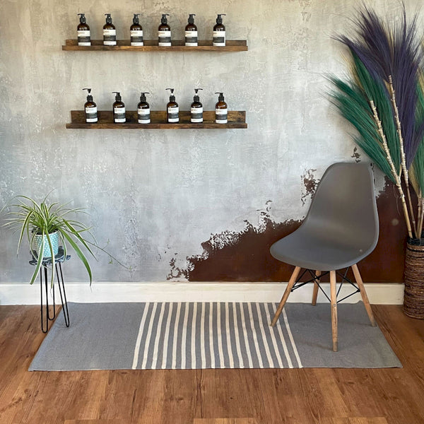 Indiai Pamut Szőnyeg - 70x170cm - Szürke-1