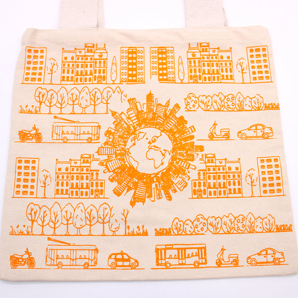 Nagy Pamutvászon Bevásárlótáska - 38x42cm - Város - 10oz-1