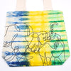 Színes Festett Pamut Táska (6oz) - 38x42x12cm - Elefántok - Színes-1