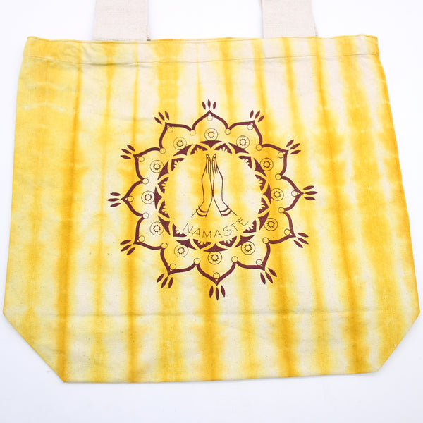 Színes Festett Pamut Táska (6oz) - 38x42x12cm -Namaste - Sárga-1