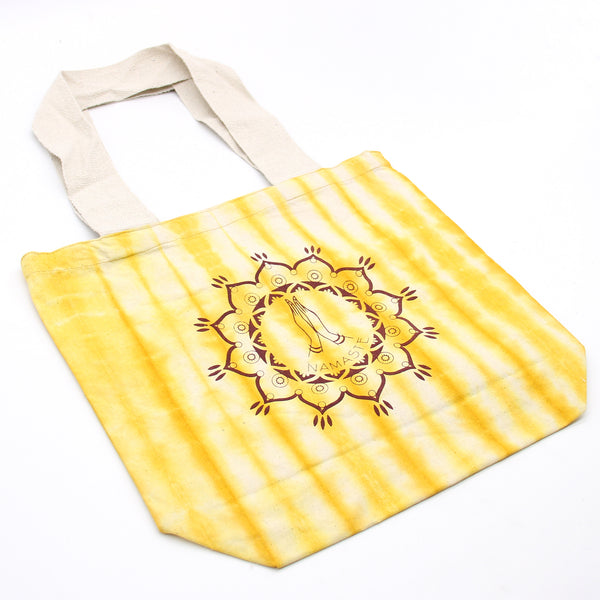 Színes Festett Pamut Táska (6oz) - 38x42x12cm -Namaste - Sárga-2
