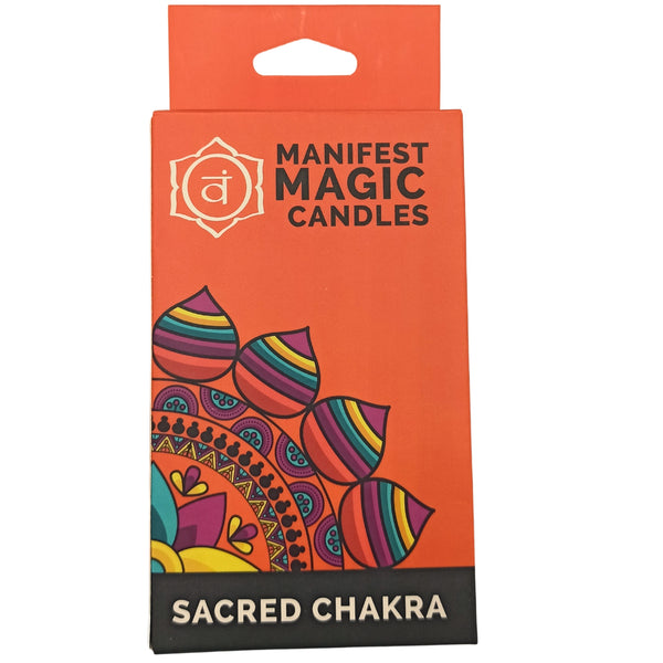 Manifesztációs Gyertyák (12 darab) - Narancsszínű - Szakrális Chakra-2