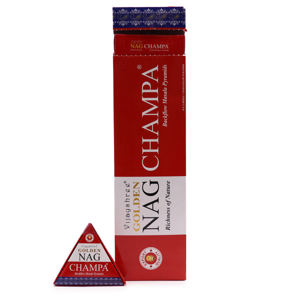 42g Jumbo Golden Nag - Champa Visszaáramló Füstölőkúpok-0