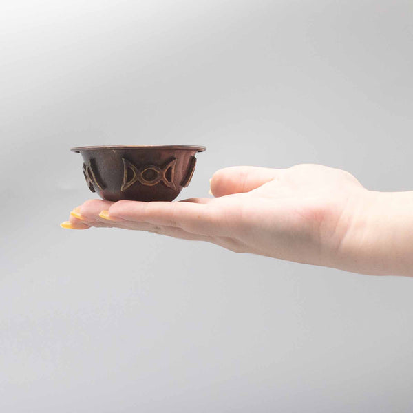 Antik Réz Tál - Hármas Hold 8x4cm-2