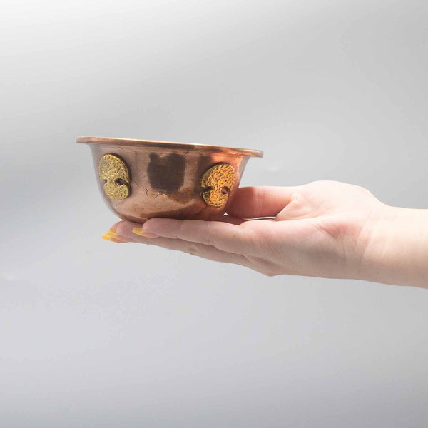 Antik Réz Tál - Életfa 12x5cm-2