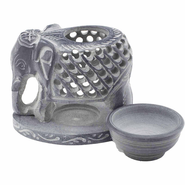Szappankő Aromalámpa 10.5cm - Álló Elefánt-2
