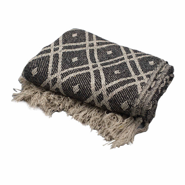 Boho Ágytakaró - Fekete és Bézs-3