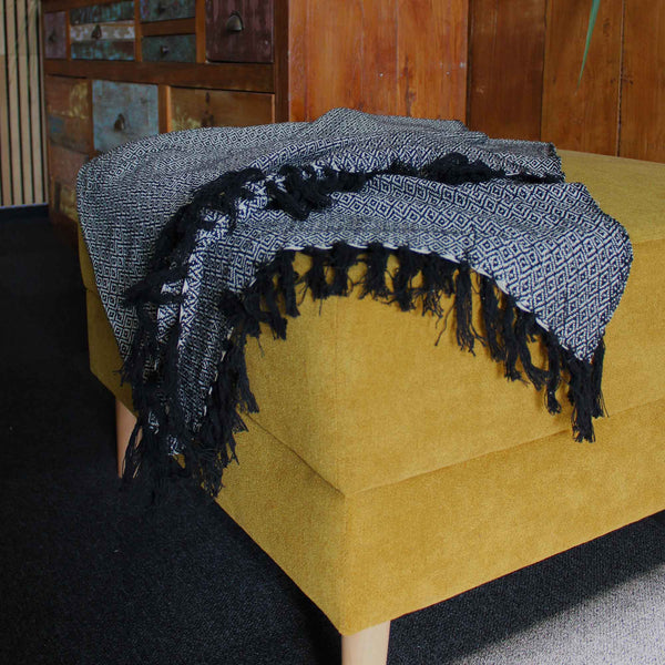 Boho Ágytakaró - Fekete-4